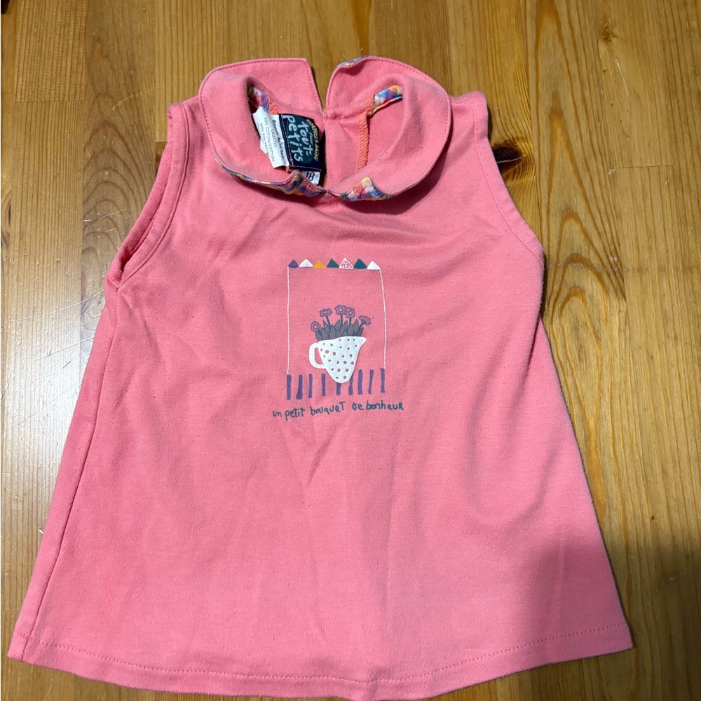 Charming Pink Kids Tank Top Vintage